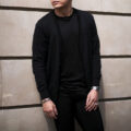 RIVORA × LEON × Alto e Diritto (リヴォラ × レオン × アルトエデリット) Cotton Paper Line Cardigan トリプルコラボ コットン ペーパー ライン カーディガン BLACK (ブラック・010) MADE IN JAPAN (日本製) 2023春夏新作【Special Model】【Triple Collaboration】のイメージ