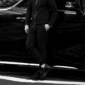 Volturno “Brushed Back Slim Biker Rib Pants” BLACK 2023AWのイメージ