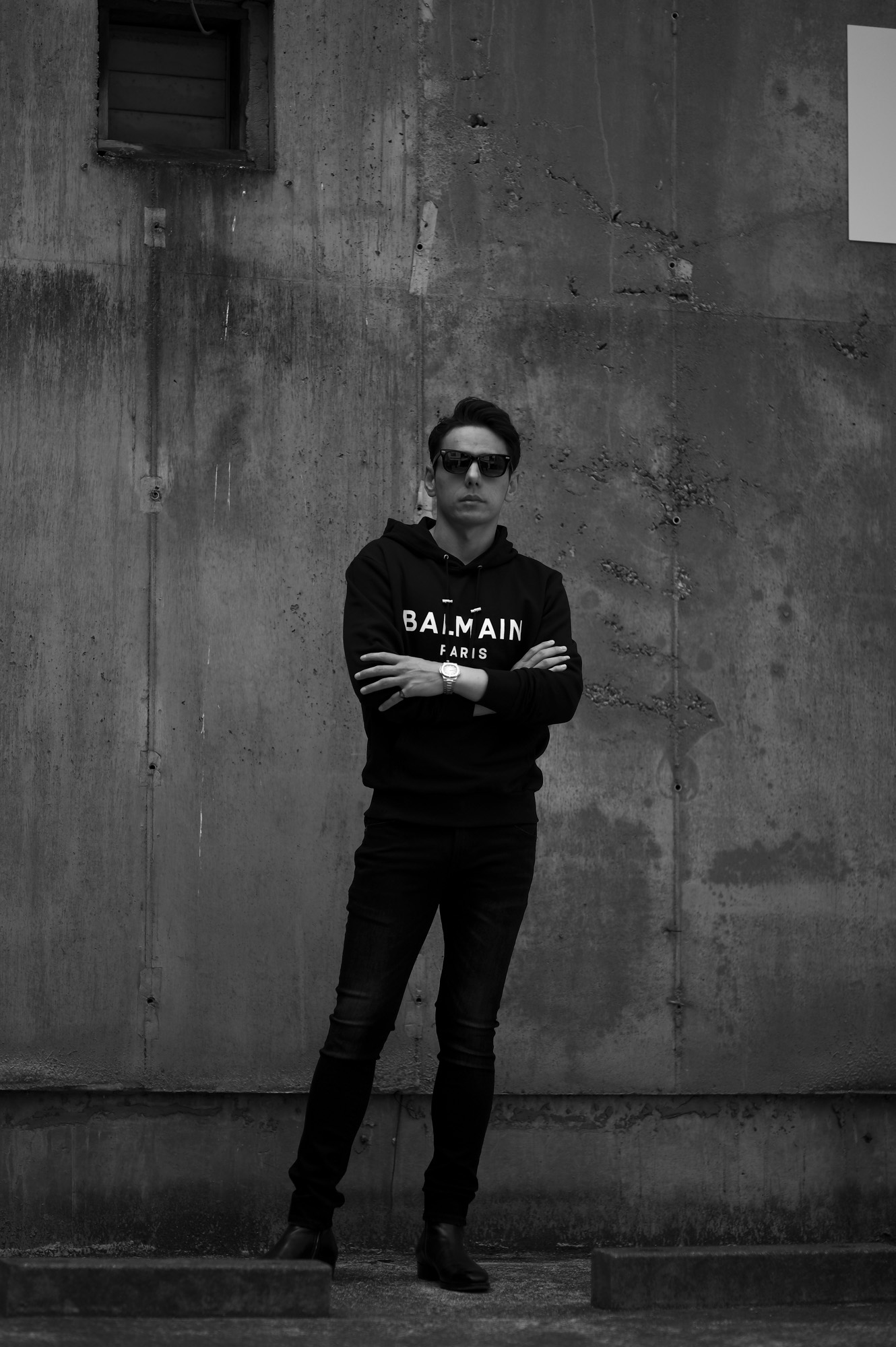 BALMAIN PRINTED HOODIE LOGO PRINT NOIR 2023SS BALMAIN（バルマン）PRINTED HOODIE (プリンテッド フーディ) ロゴプリント コットン パーカー NOIR (ブラック) 2023春夏 愛知 名古屋 Alto e Diritto altoediritto アルトエデリット