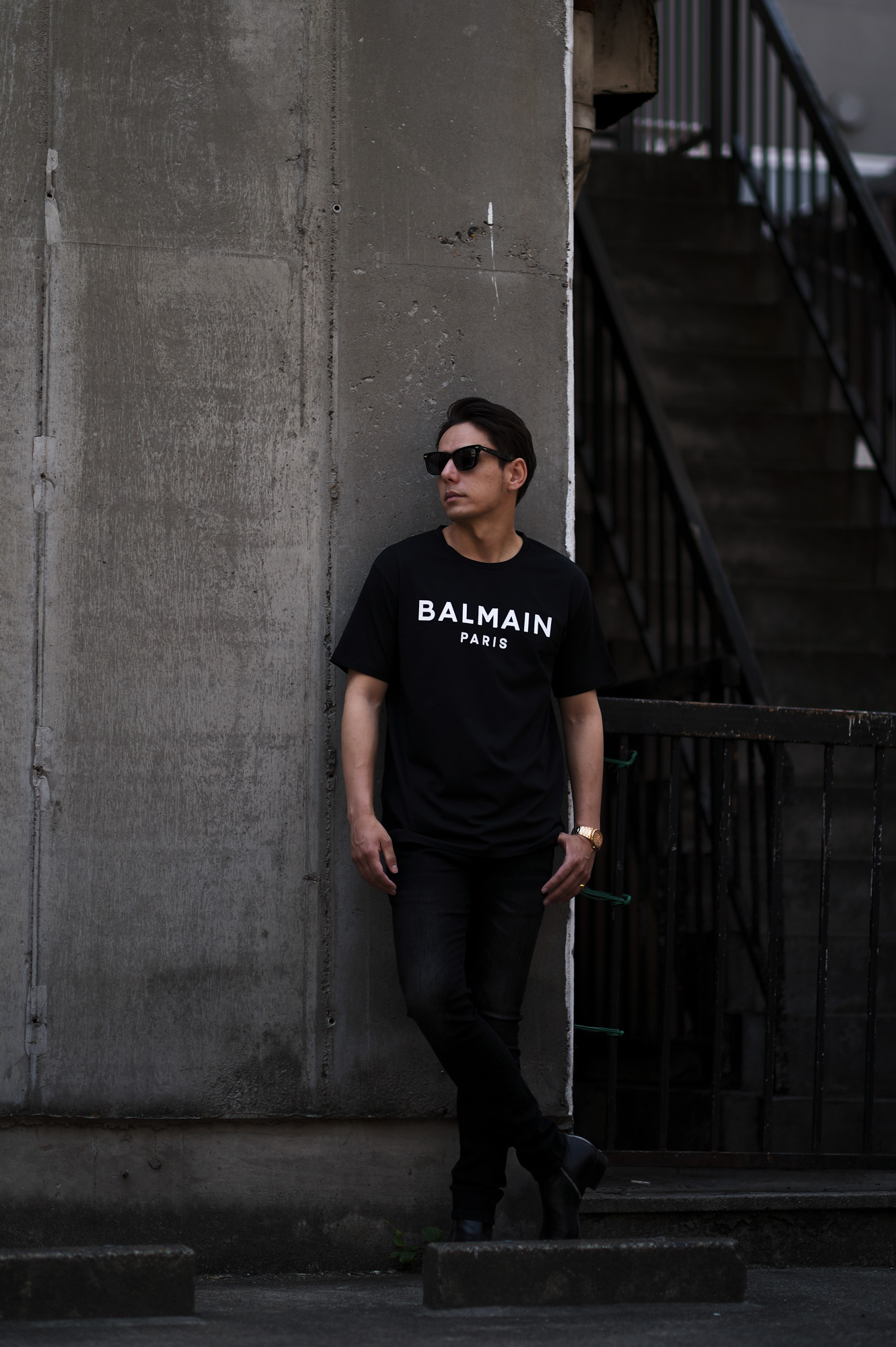 BALMAIN（バルマン）PRINTED T-SHIRT (プリンテッド Tシャツ) ロゴ ...