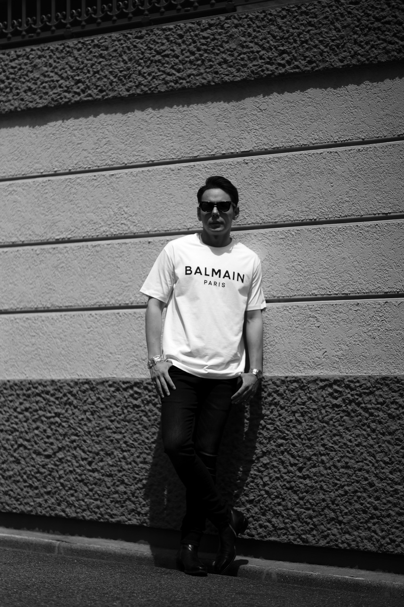 BALMAIN "PRINTED T-SHIRT" LOGO PRINT BLANC 2023SS 愛知 名古屋 Alto e Diritto altoediritto アルトエデリット バルマン プリンテッド Tシャツ ロゴプリント Tシャツ パーカー ブラック 2023春夏