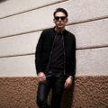 EMMETI (エンメティ) KELSO (ケルソ) Pig Suede Water Repellent (ピッグスエード ウォーターレペレント) スエード レザー ジャケット シングルライダース ジャケット NERO SILVER (ブラック シルバー) Made in italy (イタリア製) 2023秋冬 【Alto e Diritto限定】【Special Model】【ご予約受付中】のイメージ