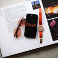 FIXER “TOMBOY” GOLD x ORANGE × FIXER “iPhone 14Pro Case” BLACK × ORANGE × ROLEX DAY-DATE “128158RBR” CROCO CORAのイメージ