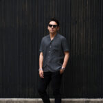 ISAIA (イザイア) MADDER SILK SHIRT (マダーシルクシャツ) "100％ SILK" MADDER SILK (マダーシルク) ジオメトリックシャツ GRAY×BLACK (グレー×ブラック・970) Made in italy (イタリア製) 2023春夏新作 【入荷しました】【フリー分発売開始】愛知 名古屋 Alto e Diritto altoediritto アルトエデリット