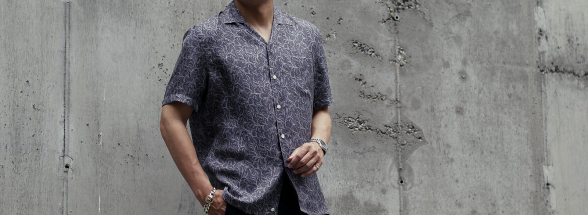 ISAIA (イザイア) MADDER SILK SHIRT (マダーシルクシャツ) "100％ SILK" MADDER SILK (マダーシルク) ペイズリーシャツ GRAY×BLACK (グレー×ブラック・970) Made in italy (イタリア製) 2023春夏新作 【入荷しました】【フリー分発売開始】愛知 名古屋 Alto e Diritto altoediritto アルトエデリット