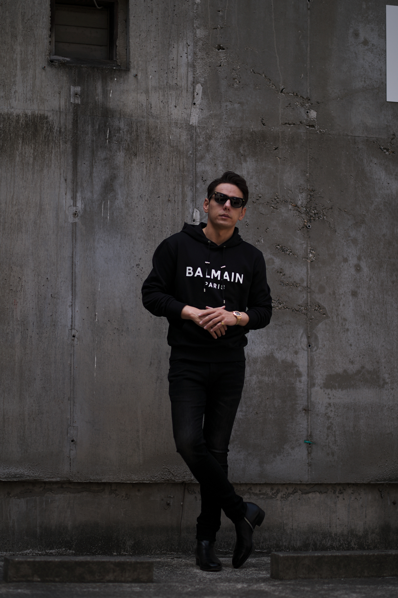 BALMAIN（バルマン）PRINTED HOODIE (プリンテッド フーディ) ロゴ