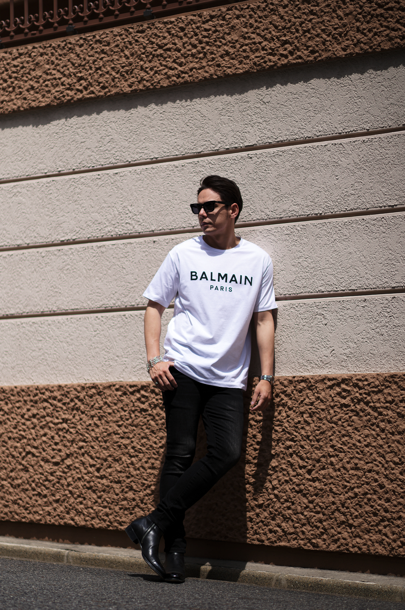 BALMAIN（バルマン）PRINTED T-SHIRT (プリンテッド Tシャツ) ロゴ ...