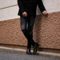 cuervo bopoha (クエルボ ヴァローナ) Sartoria Collection (サルトリア コレクション) Bal (バル) 9oz BLACK COMFORT DENIM ダメージウォッシュ タイトフィット ストレッチ クラッシュデニム パンツ BLACK (ブラック・68) MADE IN JAPAN (日本製) 2023春夏新作のイメージ
