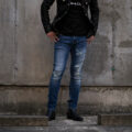 cuervo bopoha (クエルボ ヴァローナ) Sartoria Collection (サルトリア コレクション) Bal (バル) 9oz BLUE COMFORT DENIM ダメージウォッシュ タイトフィット ストレッチ クラッシュデニム パンツ BLUE (ブルー・67) MADE IN JAPAN (日本製) 2023春夏新作のイメージ