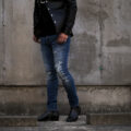 cuervo bopoha (クエルボ ヴァローナ) Sartoria Collection (サルトリア コレクション) Bal (バル) 9oz BLUE COMFORT DENIM ダメージウォッシュ タイトフィット ストレッチ クラッシュデニム パンツ BLUE (ブルー・67) MADE IN JAPAN (日本製) 2023春夏 【Special Model】 【ご予約受付中】のイメージ