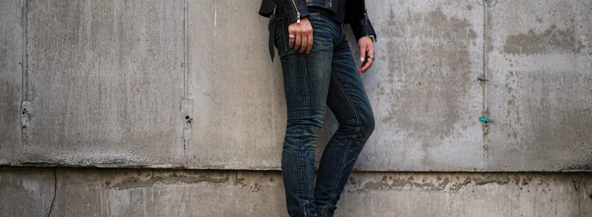 ISAMU KATAYAMA BACKLASH (イサムカタヤマ バックラッシュ) THE DENIM (ザ デニム) STRETCH SELVEDGE DENIM SKINNY PANTS ストレッチ セルビッチ スキニー デニム パンツ DARK.INDIGO (ダークインディゴ) MADE IN JAPAN (日本製) 2023春夏新作のイメージ