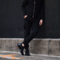 Volturno (ヴォルトゥルノ) Brushed Back Slim Fit Easy Cargo Rib Pants ブラッシュバック スリムフィット イージー カーゴ リブ パンツ BLACK (ブラック) 2023秋冬 【ご予約受付中】のイメージ