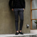 cuervo bopoha (クエルボ ヴァローナ) Sartoria Collection (サルトリア コレクション) Hedi (エディ) Super100’s WASHABLE STRETCH TECH WOOL ストレッチ ウォッシャブル　サージウール タイトフィット パンツ GRAY (グレー) MADE IN JAPAN (日本製) 2023秋冬 【ご予約開始】のイメージ