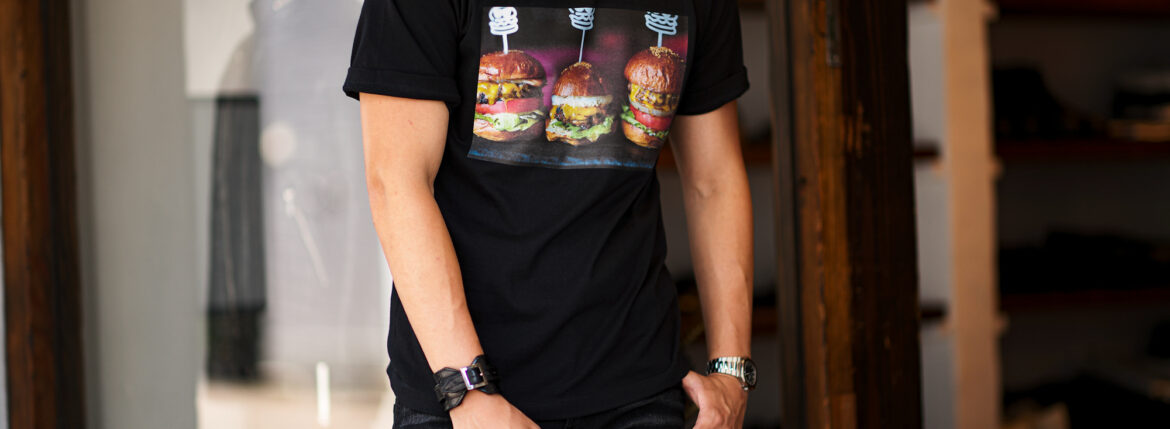 FIXER × TERIYAKI BOYS “FTB-01” Hamburger Photo Print T-shirt BLACKのイメージ