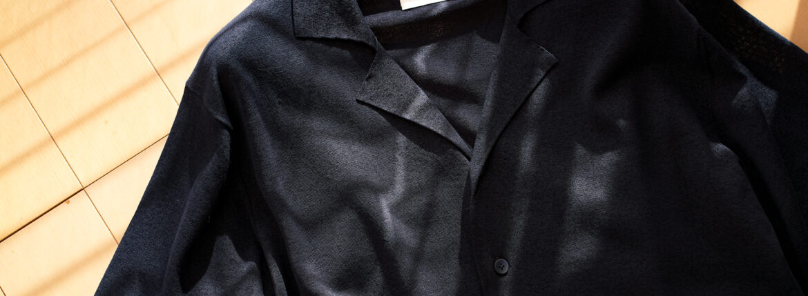 RIVORA (リヴォラ) Cotton Paper Shirts Cardigan コットン ペーパー シャツ BLACK (ブラック・010) MADE IN JAPAN (日本製) 2024春夏のイメージ