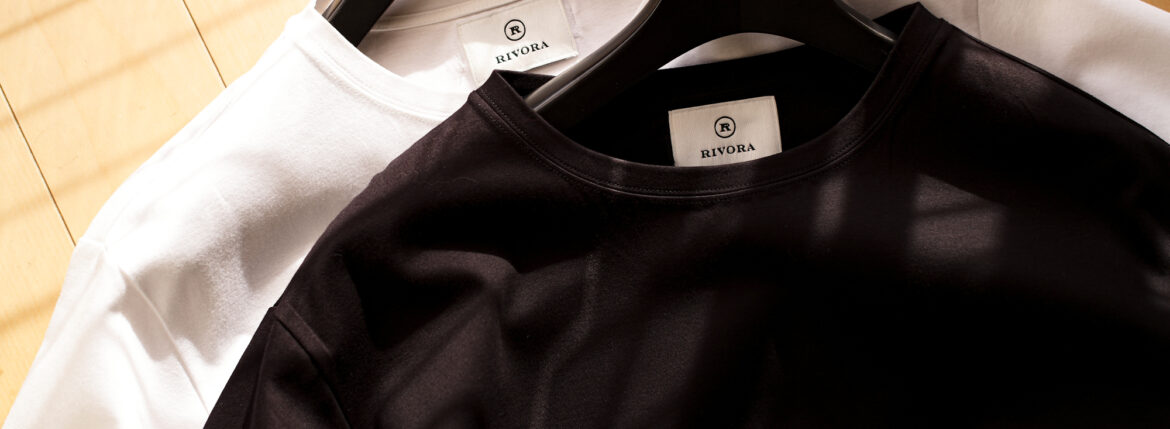 RIVORA (リヴォラ) Extra Fine Cotton T-Shirts エクストラファインコットン Tシャツ White(030),Black(010) MADE IN JAPAN (日本製) 2024春夏 【ご予約開始】のイメージ