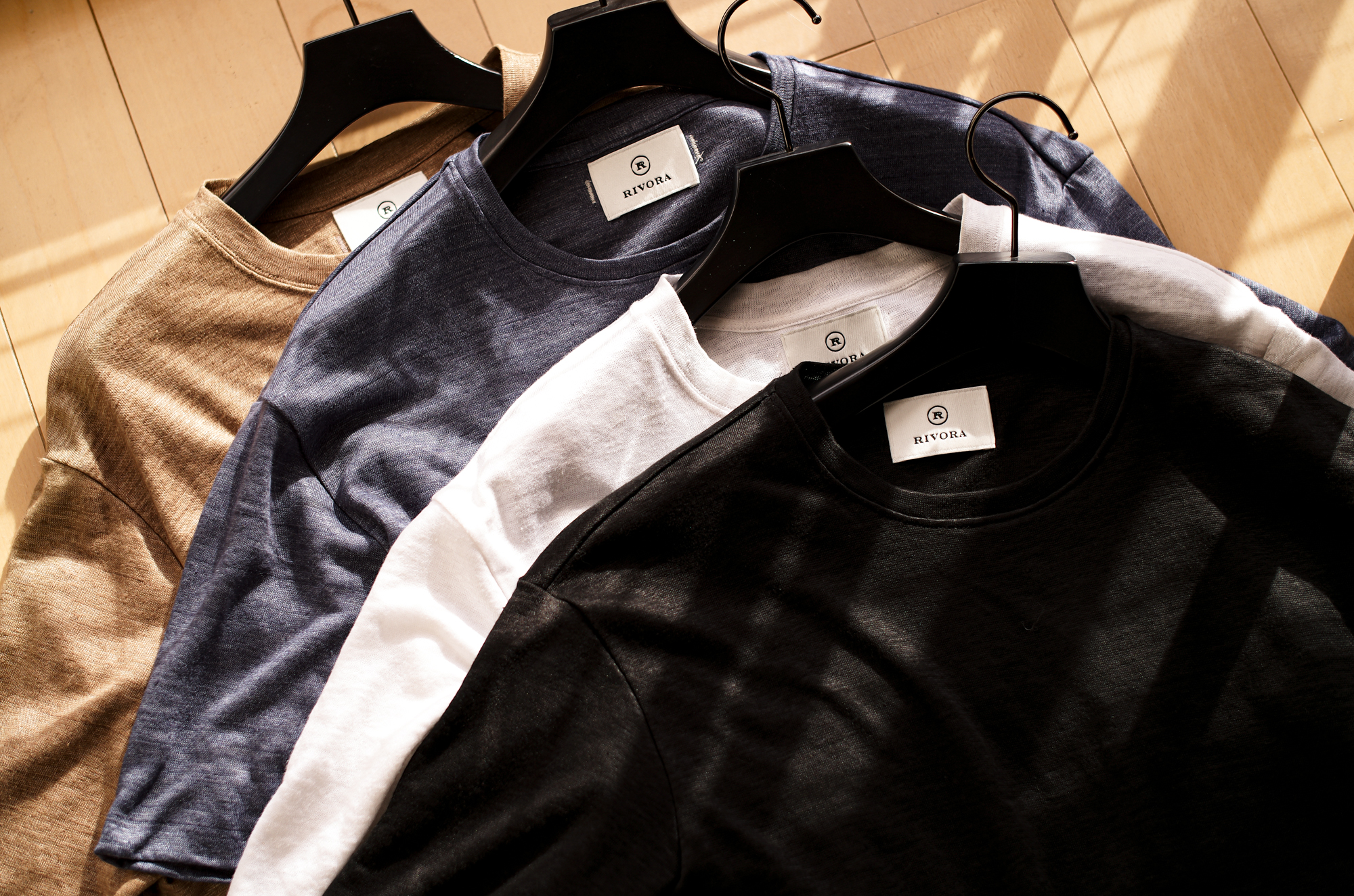 RIVORA (リヴォラ) Vintage Linen Layered T-Shirts ヴィンテージ リネン レイヤード Tシャツ Taupe(081),Blue Grey(052),White(030),Black(010)   MADE IN JAPAN (日本製) 2024 春夏 【ご予約開始】愛知 名古屋 Alto e Diritto altoediritto アルトエデリット
