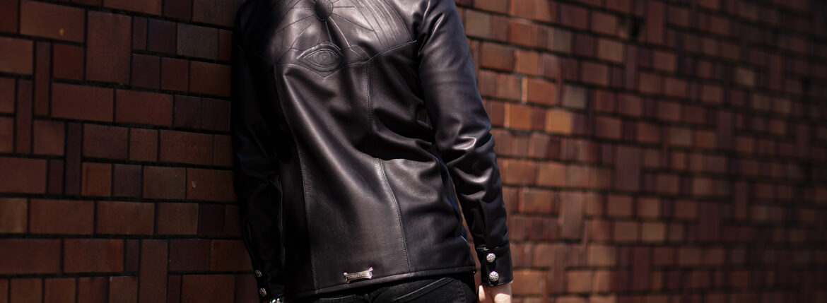 Balvenie Wilhelm (バルヴェニー ヴィルヘルム) No.04 LEATHER SHIRTS 925 SILVER (ナンバーゼロフォー レザーシャツ 925シルバー) COW LEATHER (カウレザー) レザー シャツ ジャケット BLACK (ブラック) Made In England (イギリス製) 【ご予約開始】のイメージ