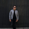 cuervo bopoha (クエルボ ヴァローナ) Satisfaction Leather Collection (サティスファクション レザー コレクション) RICHARD (リチャード) CALF SKIN (シュリンクカーフレザー) シングル ライダース ジャケット GRAY (グレー) MADE IN JAPAN (日本製) 2023【Special Model】【ご予約受付中】のイメージ