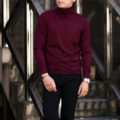FEDELI (フェデリ) Silk Cashmere Turtle Neck Sweater シルクカシミア タートルネック セーター BORDEAUX (ボルドー・21) made in italy (イタリア製) 2023秋冬新作 【入荷しました】【フリー分発売開始】のイメージ