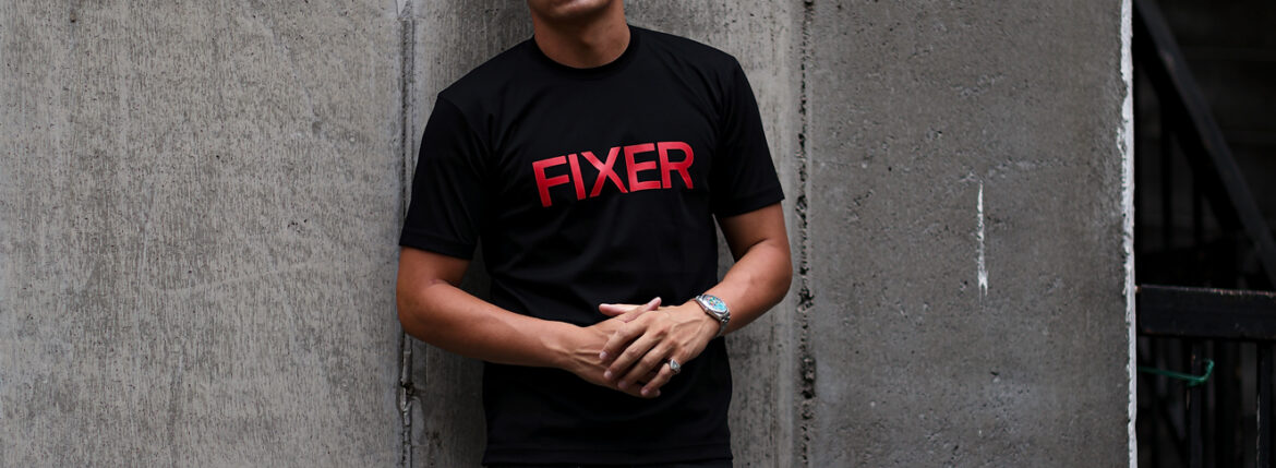 FIXER FTS-02 Print Crew Neck T-shirt "BLACK × RED" フィクサー エフティーエス02 プリントクルーネック Tシャツ ブラック レッド 東京限定 愛知 名古屋 Alto e Diritto altoediritto アルトエデリット