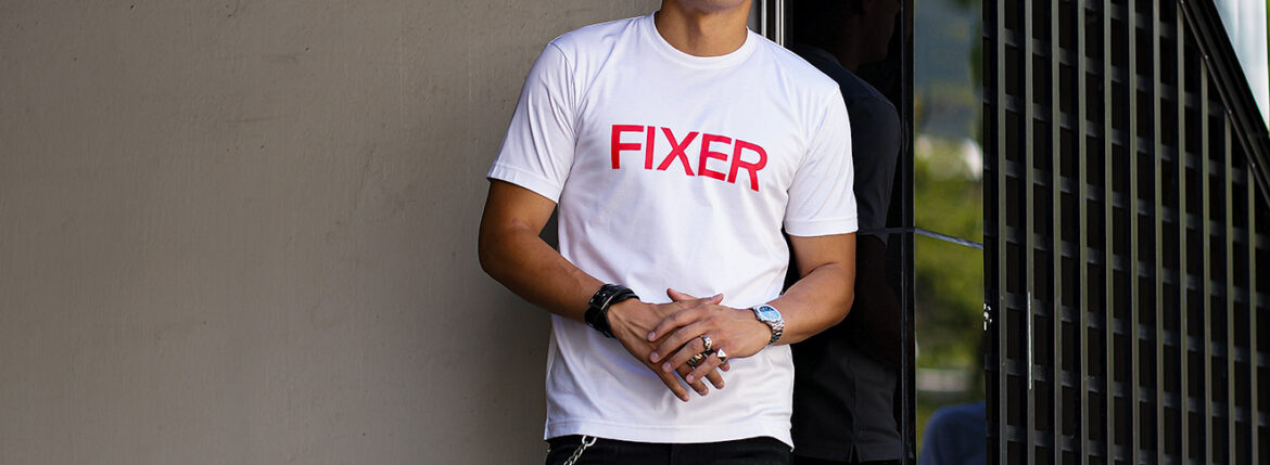 FIXER “FTS-02” Print Crew Neck T-shirt “WHITE × RED”のイメージ