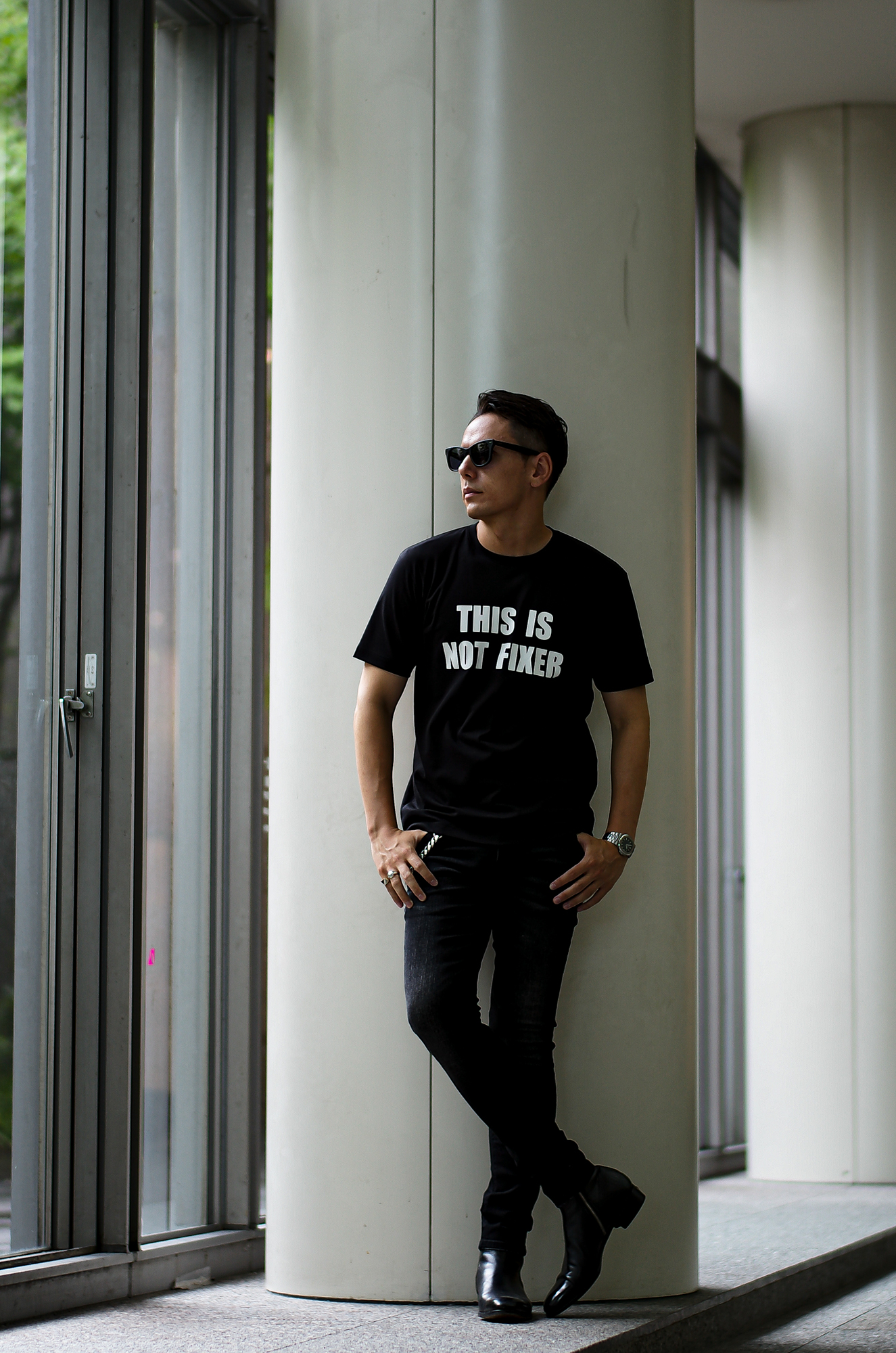 FIXER FTS-06 THIS IS NOT FIXER BLACK フィクサー これはフィクサーじゃない 愛知 名古屋 Alto e Diritto altoediritto アルトエデリット Tシャツ 半袖Tシャツ ブラック