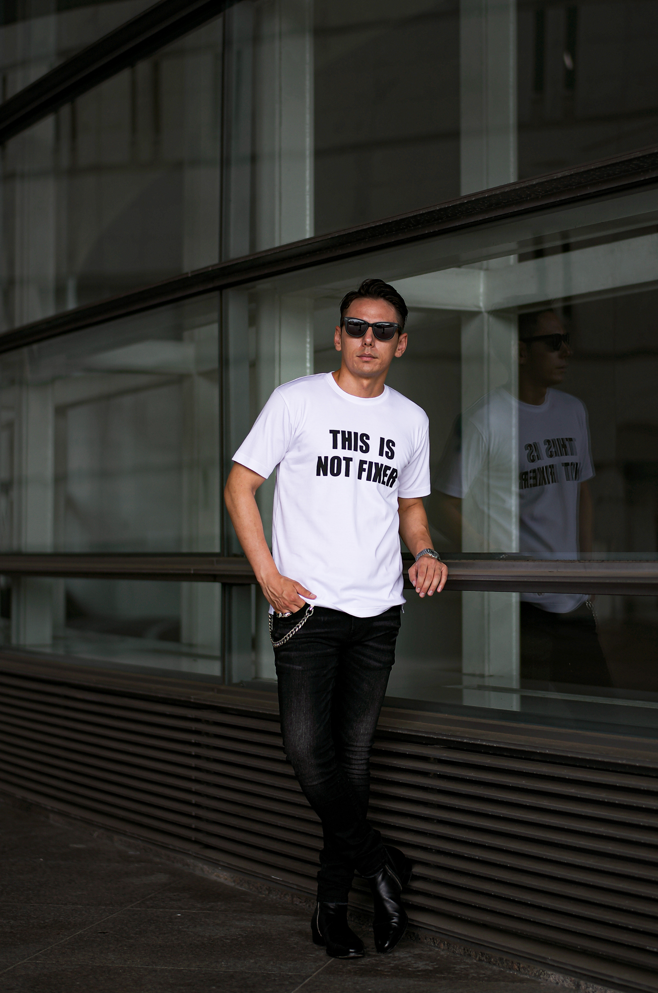 FIXER FTS-06 THIS IS NOT FIXER WHITE フィクサー これはフィクサーじゃない 愛知 名古屋 Alto e Diritto altoediritto アルトエデリット Tシャツ 半袖Tシャツ