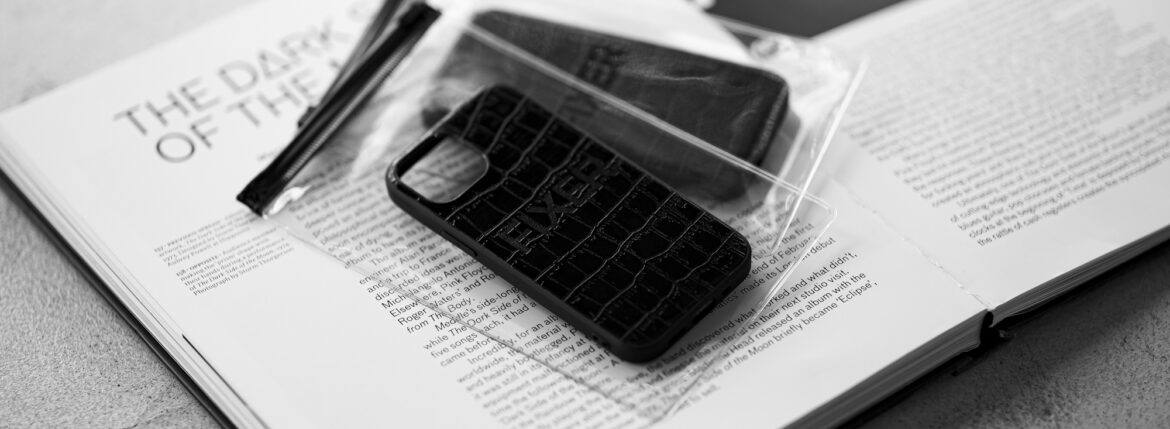 FIXER "iPhone 13mini Crocodile Case" ALL BLACK フィクサー アイフォンケース 携帯ケース ノーマルケース クロコダイルケース ブラック ブラック ホワイト オールブラック 愛知 名古屋 Alto e Diritto altoediritto アルトエデリット