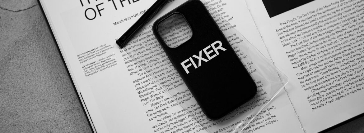 FIXER "iPhone 14Pro Case" BLACK × WHITE フィクサー アイフォンケース 携帯ケース ノーマルケース クロコダイルケース ブラック ブラック ホワイト オールブラック 愛知 名古屋 Alto e Diritto altoediritto アルトエデリット