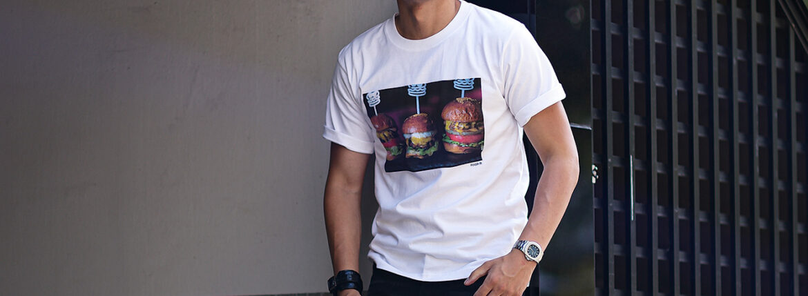 FIXER × TERIYAKI BOYS “FTB-01” Hamburger Photo Print T-shirt WHITE  【COLLABORATION EVENT】【2023.8.12(sat)-2023.8.20(sun)】のイメージ