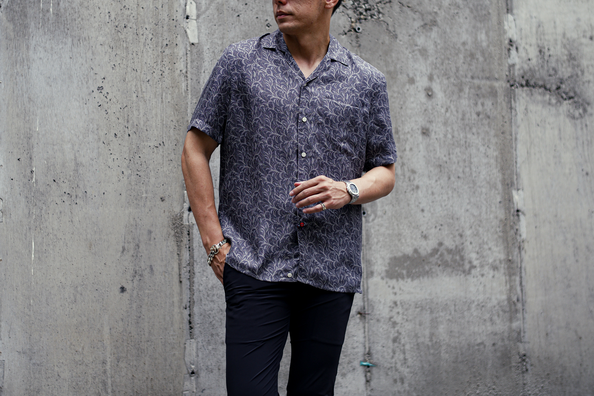 ISAIA (イザイア) MADDER SILK SHIRT (マダーシルクシャツ) "100％ SILK" MADDER SILK (マダーシルク) ペイズリーシャツ GRAY×BLACK (グレー×ブラック・970) Made in italy (イタリア製) 2023春夏新作 【入荷しました】【フリー分発売開始】愛知 名古屋 Alto e Diritto altoediritto アルトエデリット