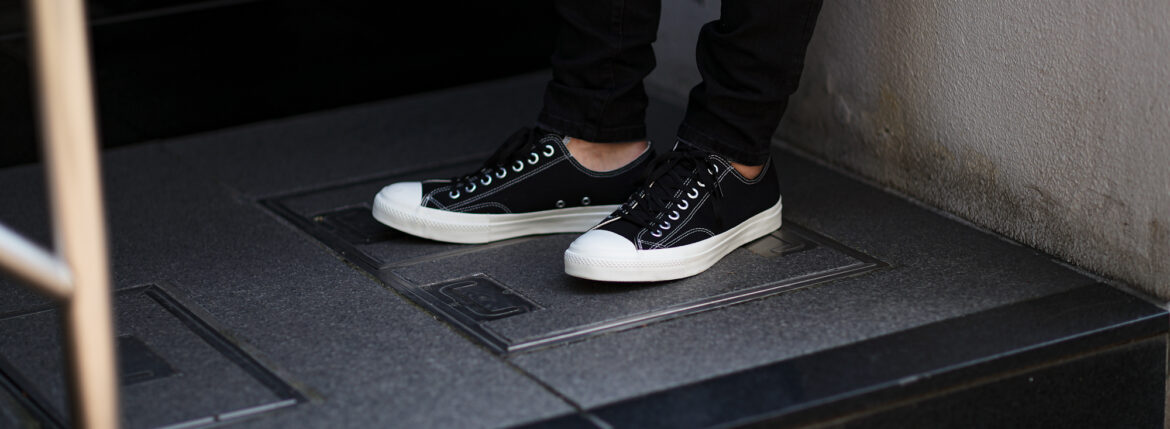 R.C.A (アールシーエー) 001-21-O-1228 アーミー キャンバス レトロ スニーカー BLACK × BLACK SHOELACE (ブラック×ブラックシューレース) 2023秋冬 【ご予約開始】 【Special Model】愛知 名古屋 Alto e Diritto altoediritto アルトエデリット 黒スニーカー コンバース