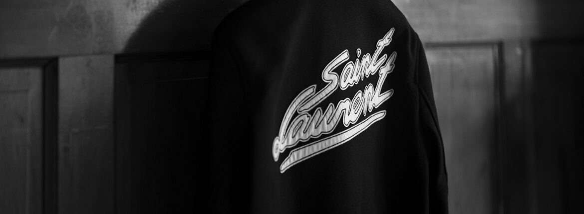 SAINT LAURENT "TEDDY JACKET" 2023AW サンローラン テディジャケット ウール バーシティ ジャケット ブラック 2023秋冬 愛知 名古屋 Alto e Diritto altoediritto アルトエデリット