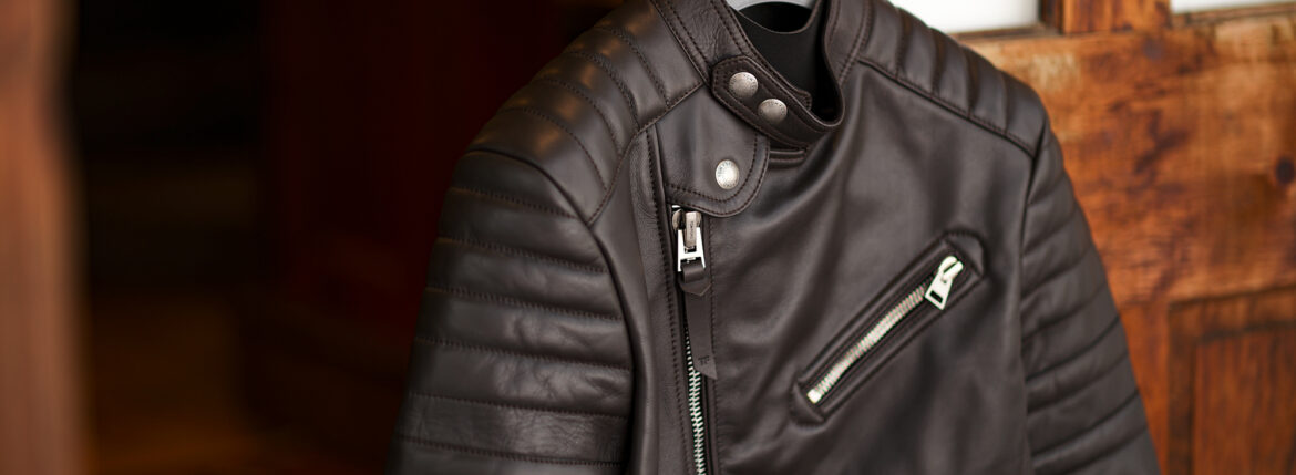 TOM FORD LEATHER ICON BIKER CHOCOLATE 2024AW トムフォード レザーアイコンバイカー チョコレート ブラウン ダークブラウン セミダブルライダース ダブルライダース レザージャケット ライダースジャケット