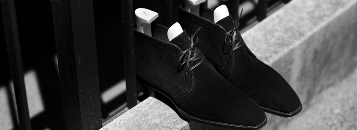 Yohei Fukuda // “3 Eyelet Chukka Boots” Black Suede Leather BLACKのイメージ