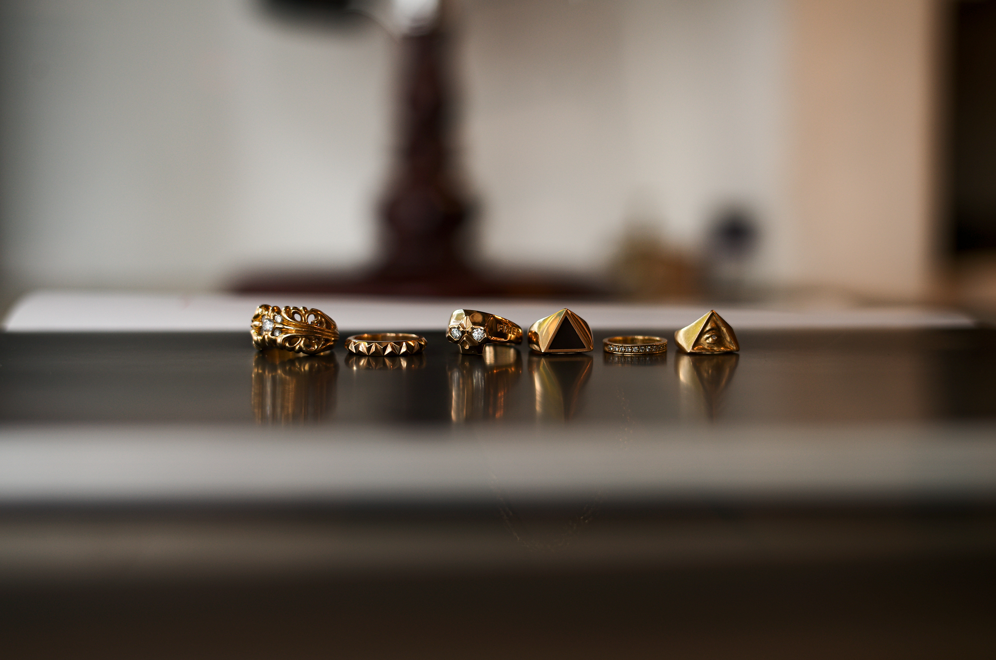 CHROME HEARTS K&T RING 5 WHITE DIAMOND 22K GOLD × NOISE JEWEL Ref