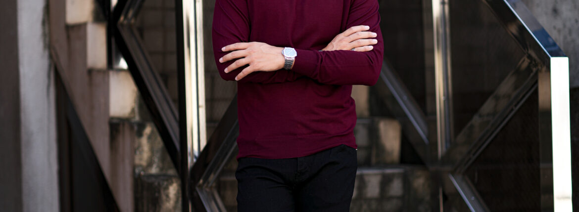 FEDELI (フェデリ) Silk Cashmere Turtle Neck Sweater シルクカシミア タートルネック セーター BORDEAUX (ボルドー・21) made in italy (イタリア製) 2023秋冬新作 【入荷しました】【フリー分発売開始】愛知 名古屋 Alto e Diritto altoediritto アルトエデリット