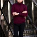 FEDELI (フェデリ) Silk Cashmere Turtle Neck Sweater シルクカシミア タートルネック セーター BORDEAUX (ボルドー・21) made in italy (イタリア製) 2023秋冬新作のイメージ
