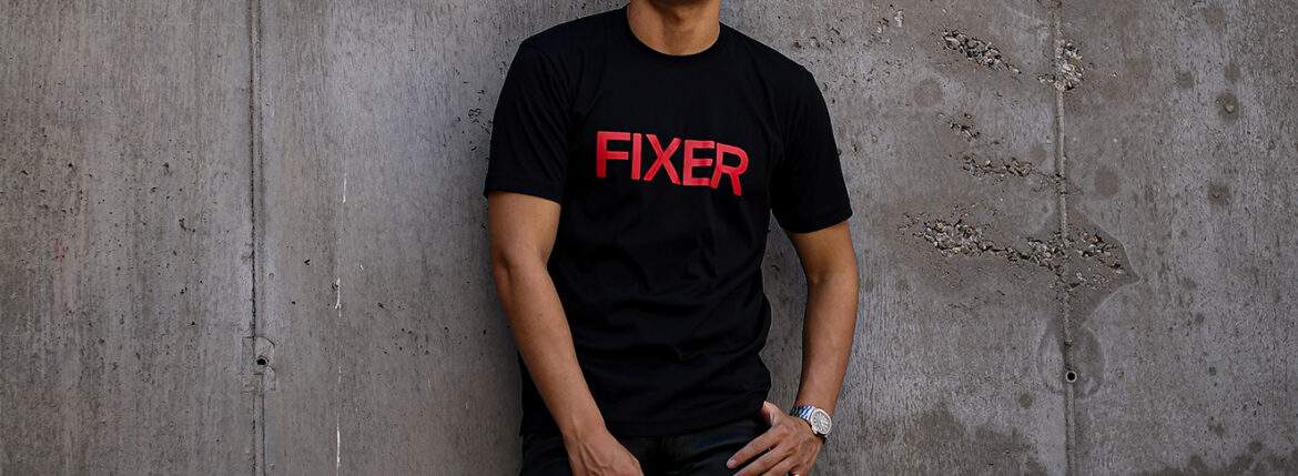 FIXER (フィクサー) FTS-02 FIXER Print Crew Neck T-shirt プリント Tシャツ BLACK × RED (ブラック×レッド) 【ご予約開始】【2023.9.04(Mon)～2023.9.17(Sun)】 愛知 名古屋 Alto e Diritto altoediritto アルトエデリット