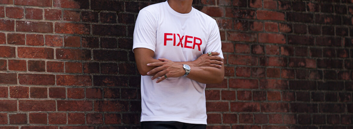 FIXER (フィクサー) FTS-02 FIXER Print Crew Neck T-shirt プリント Tシャツ WHITE × RED (ホワイト×レッド) 【ご予約開始】【2023.9.04(Mon)～2023.9.17(Sun)】 愛知 名古屋 Alto e Diritto altoediritto アルトエデリット