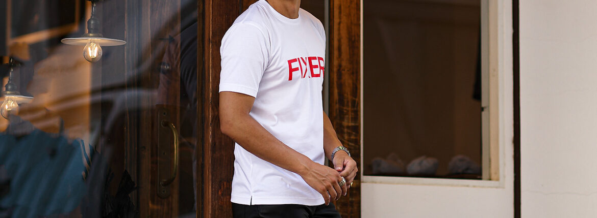FIXER (フィクサー) FTS-02 FIXER Print Crew Neck T-shirt プリント Tシャツ WHITE × RED (ホワイト×レッド) 【ご予約開始】【2023.9.04(Mon)～2023.9.17(Sun)】 愛知 名古屋 Alto e Diritto altoediritto アルトエデリット