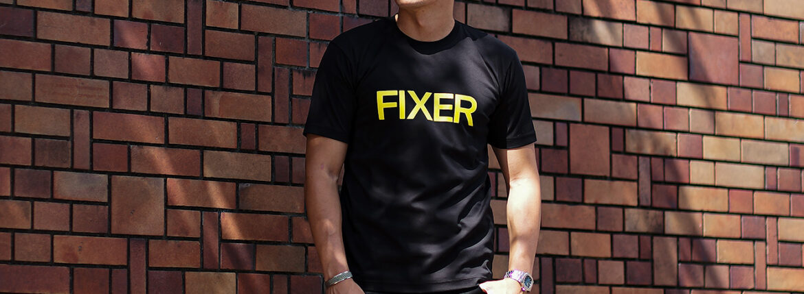 FIXER "FTS-02" Print Crew Neck T-shirt "BLACK × YELLOW" フィクサー エフティーエス02 プリントクルーネック Tシャツ ブラック レッド 東京限定 愛知 名古屋 Alto e Diritto altoediritto アルトエデリット