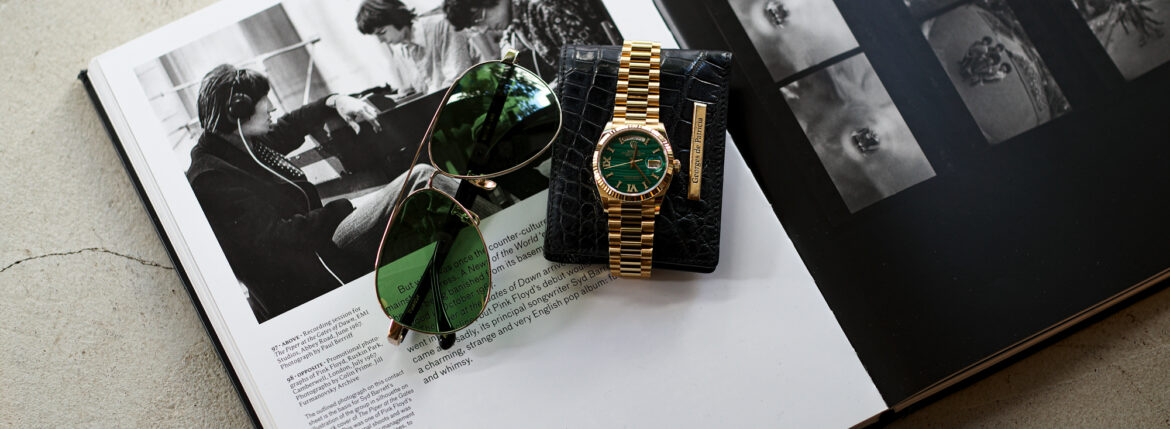 FIXER "TOMBOY" GOLD GREEN SMOKE × Georges de Patricia "Cloud Crocodile" 18K GOLD × ROLEX DAY-DATE "128238" Malachite Dial フィクサー トムボーイ ゴールド グリーンスモーク ジョルジュドパトリシア クラウドクロコダイル 18Kゴールド ロレックス デイデイト マラカイトダイヤル 愛知 名古屋 Alto e Diritto altoediritto アルトエデリット