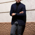 ISAIA(イザイア) CORTINA(コルティナ) CAMEL TS055 キャメル ジャケット NAVY(ネイビー・800) 2023秋冬 【Special Model】【ご予約受付中】のイメージ