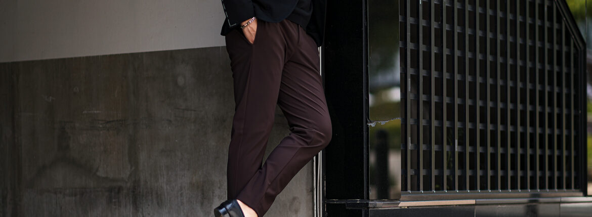 PT TORINO (ピーティートリノ) Active (アクティブ) EPSILON BACK ZIP (イプシロン　バック ジップ) KINETIC STRETCH STRUCTURE (キネティックストレッチストラクチャー) ストレッチ ナイロン ノープリーツ イプシロン バックジップポケット スラックス BROWN (ブラウン・0180) 2023秋冬新作 愛知 名古屋 Alto e Diritto altoediritto アルトエデリット