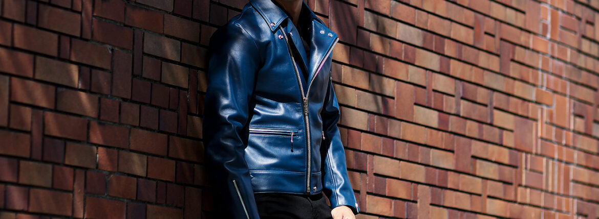 ROYAL LUSTER (ロイヤルラスター) Noah (ノア) DOUBLE RIDERS Calf Leather ダブルライダース ジャケット NAVY (ネイビー) 【ご予約受付中】【2023.9.03(Sat)～2023.9.17(Sun)】のイメージ