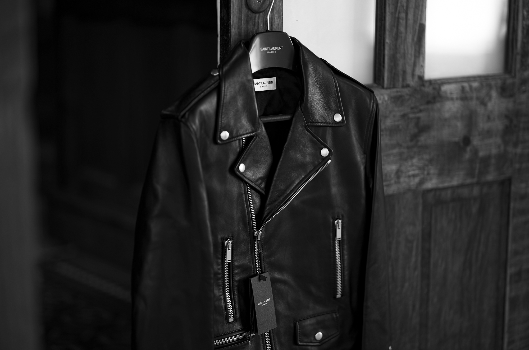 SAINT LAURENT "L01" MOTORCYCLE JACKET BLACK 2023AW サンローラン モーターサイクルジャケット ラムレザー ダブル ライダース ジャケット 愛知 名古屋 Alto e Diritto altoediritto アルトエデリット