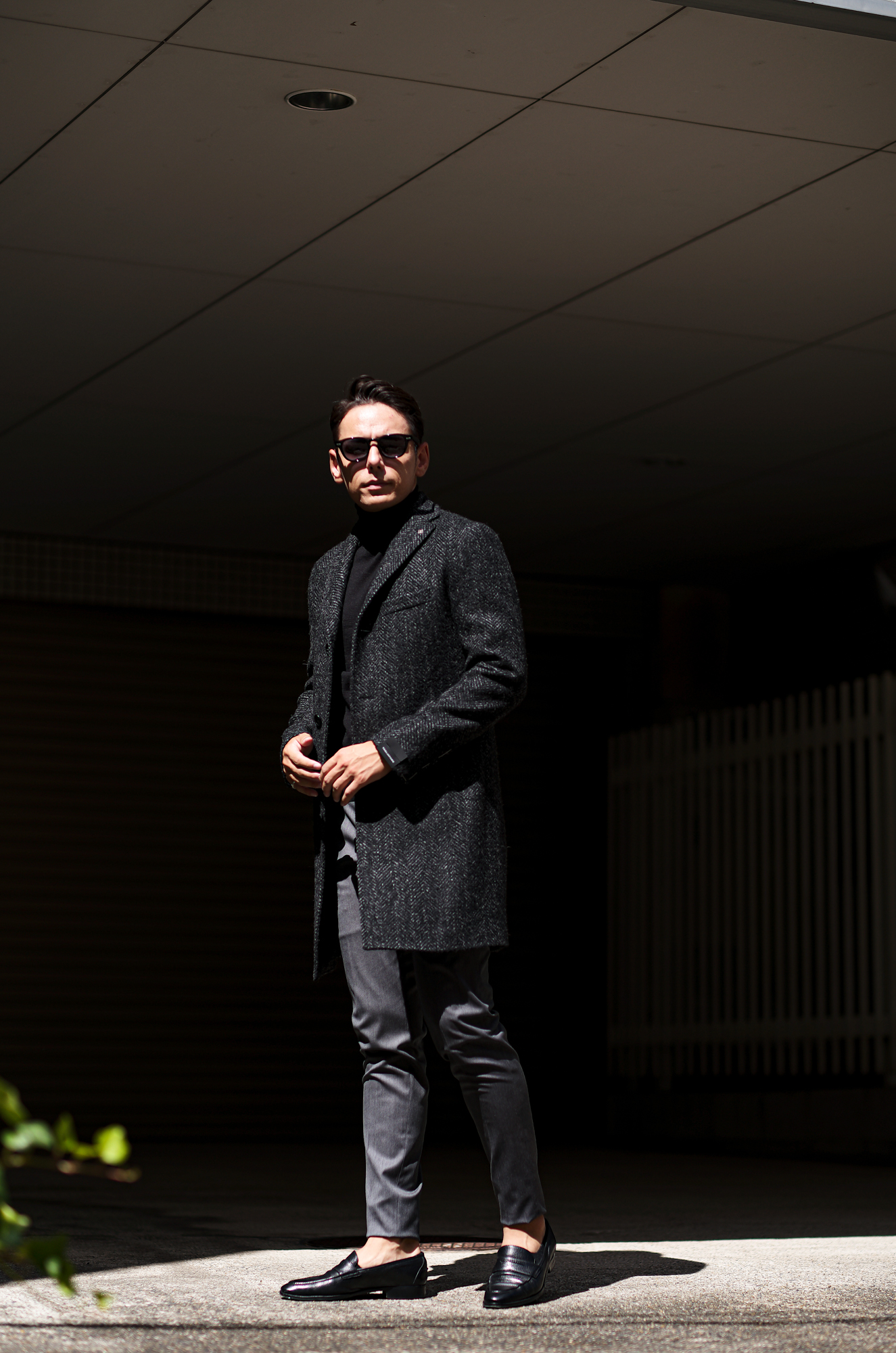 TAGLIATORE (タリアトーレ) CSBL13X Herringbone Chester coat