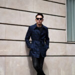 cuervo bopoha (クエルボ ヴァローナ) Sartoria Collection (サルトリア コレクション) Bang (バング) DORMEUIL (ドーメル) RISING SUN ライジングサン ウール シルク リネン ベルテッド コート NAVY (ネイビー) MADE IN JAPAN (日本製) 2023 愛知 名古屋 Alto e Diritto altoediritto アルトエデリット